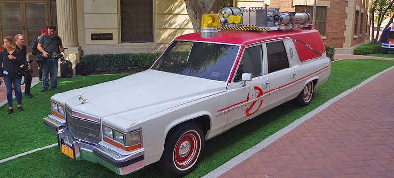 Illustration for article titled The New Ghostbusters ECTO-1 Car Is This Sweet '80s Cadillac Hearse Wagon